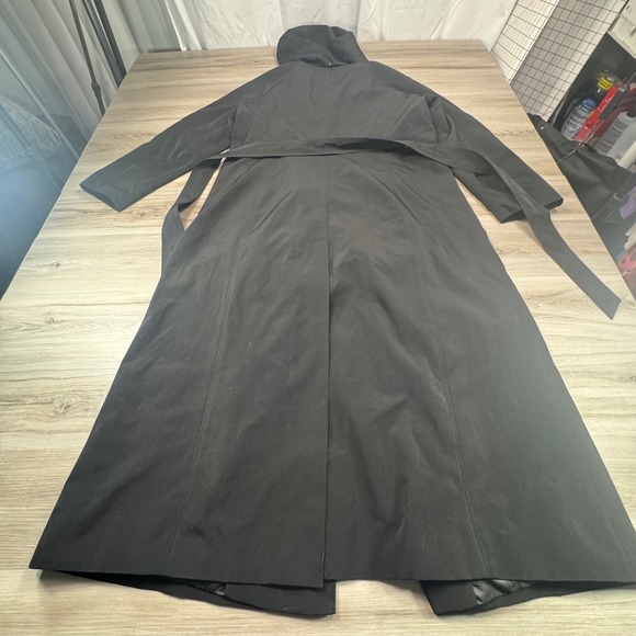 London Fog Women's Black Long Trench Coat with Removable Plaid Liner Size 14 - Picture 4 of 12